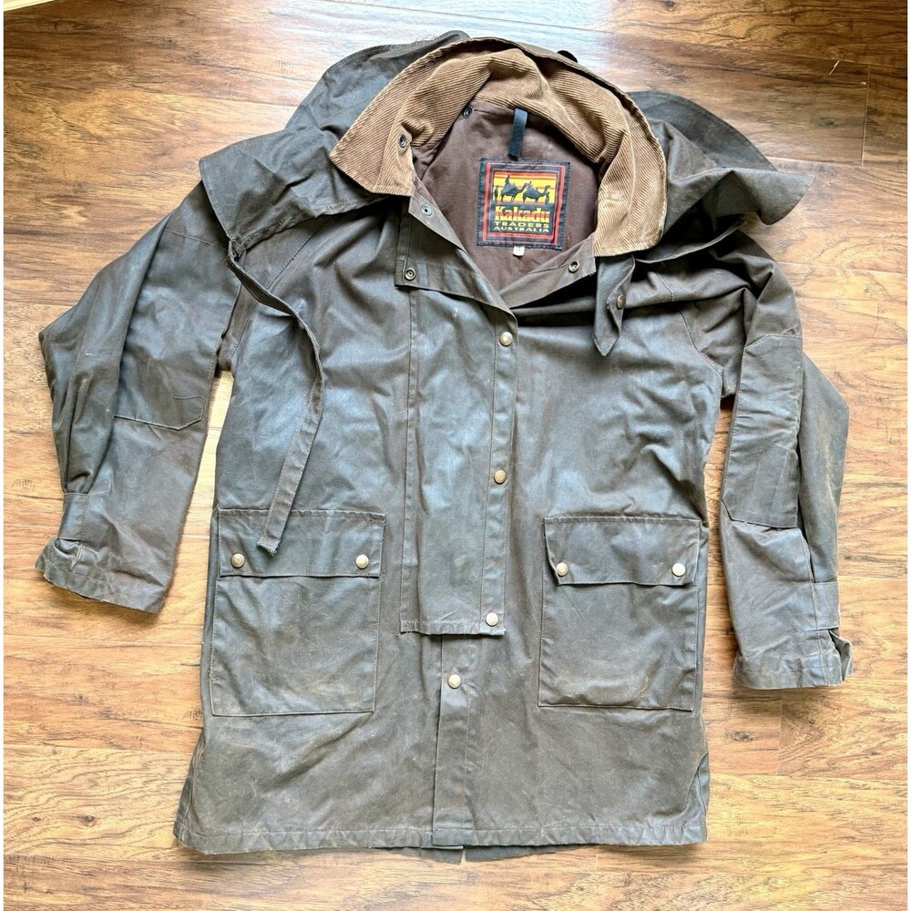 Kakadu Traders Australia Jacket Oilskin Waxed Chore Coat Mens Western M Vintage